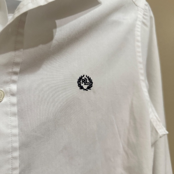 RALPH LAUREN White Classic Oxford Dress Shirt Button Up Youth Boys Size 14 - Picture 3 of 7